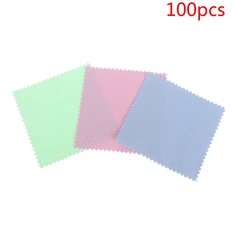 10pcs/100pcs Polish Polishing Cloth Cleaning Polishing Cloth Soft Clean Wipe Wiping Cloth For Silver Gold Jewelry Tool