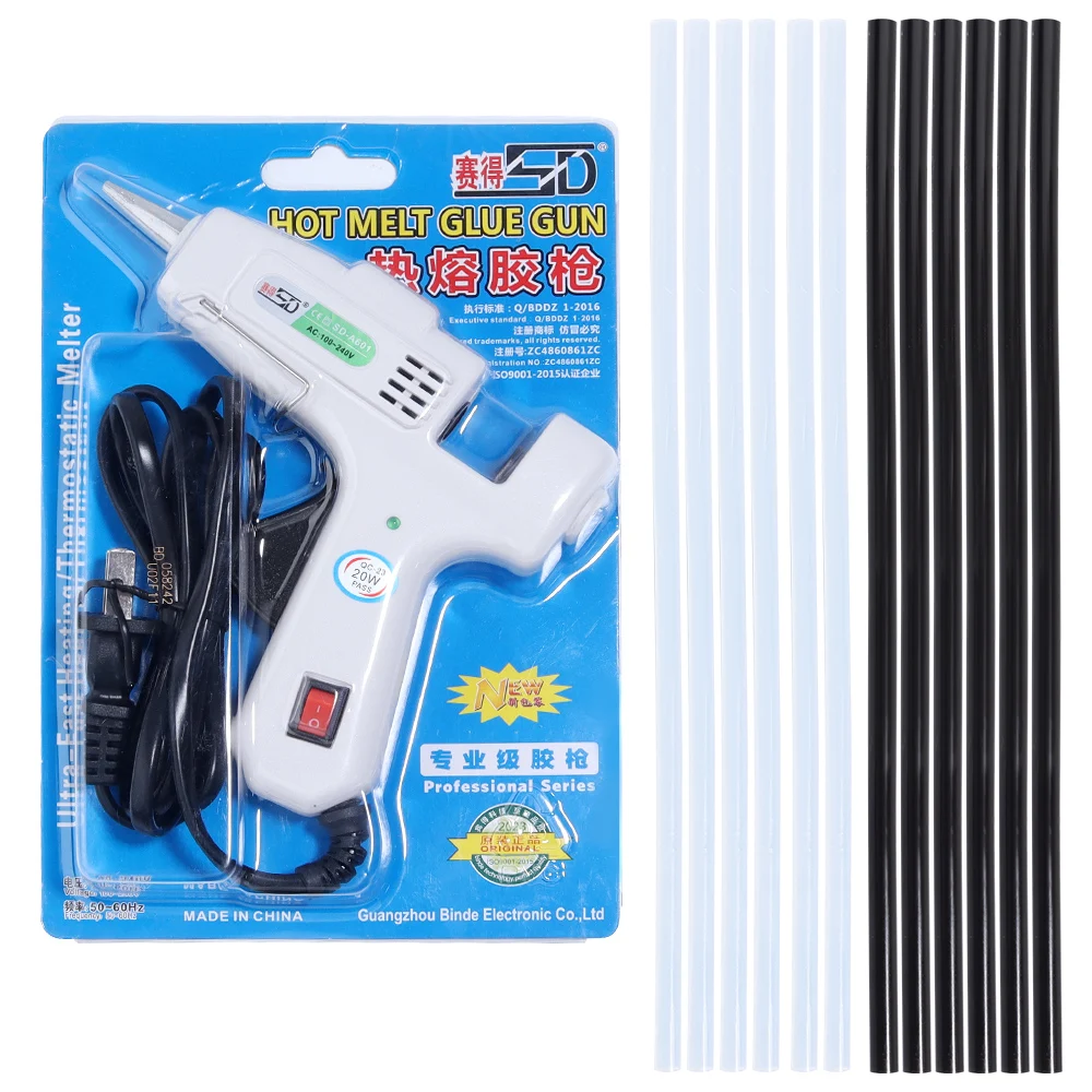 SAUVOO 20W White Hot Melt Glue Gun Household Industrial Mini Guns Electric Heat Temperature Repair Tool With 7mm Glue Sticks