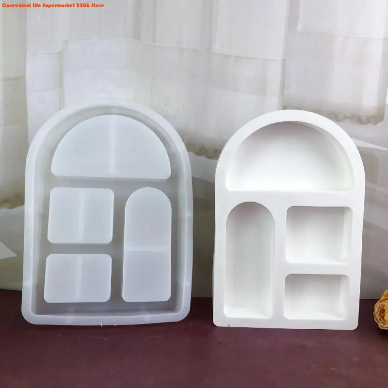 E06E Innovative Arched House Silicone Moulds For Casting Mini House Christmas Decorations And Creative Resin Crafts
