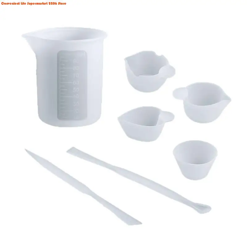 NEW 4-7pcs 1 Set Reusable Resin Art Mixing Measuring Cups Silicone Stir Stick Epoxy Mold Jewelry Making DIY Tool