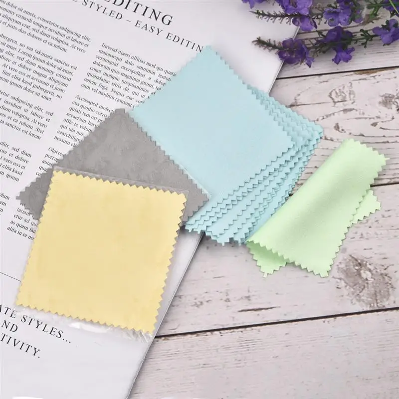 10pcs 50pcs 8x8cm Sterling Silver Color Cleaning Cloth Polishing Cloth Soft Clean Wipe Wiping Cloth Of Silver Gold Jewelry Tools