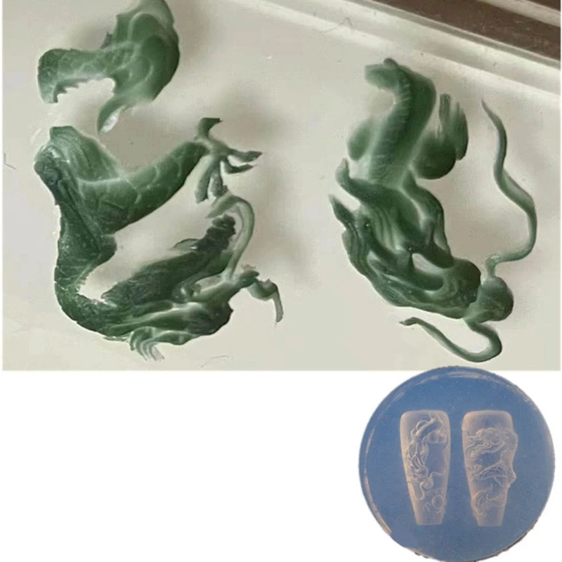 NEW Silicone Nail Art Handcrafts Moulds DIY Nail Tools Dragon/Snake Nail Carving Molds Silicone Material for Nail Decoration