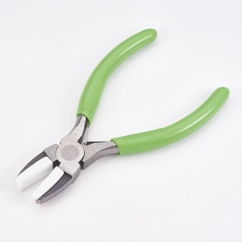 Pandahall Carbon Steel Jewelry Pliers Red Flat Nose Plier with Cover for Jewelry DIY Making Tools 142x98x8mm