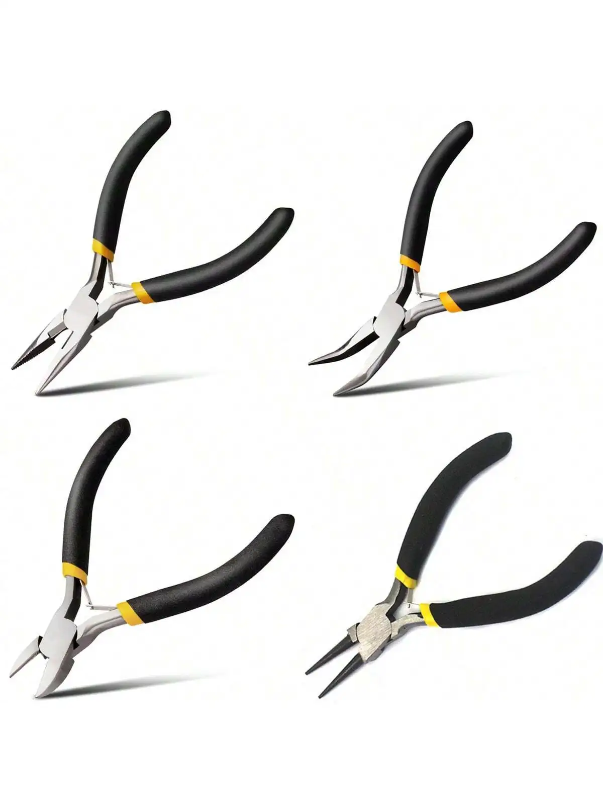 4/3/1 Pieces of Jewelry Pliers, Bead Repair Pliers, Multifunctional Tools, and Household Essentials (Black Yellow)