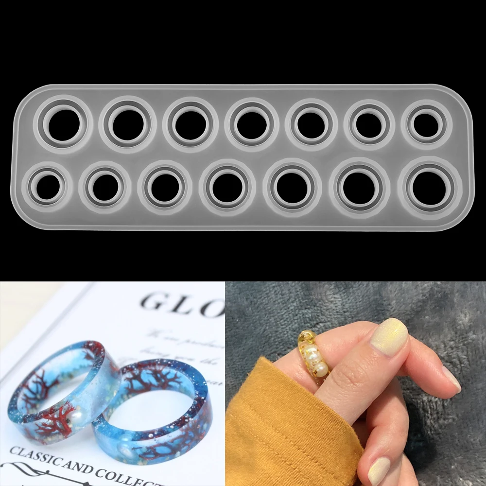 1pc Rings Resin Epoxy Molds Jewelry Silicone Mold Collection Handmade For DIY Crystal Silicone Jewelry Ring Mold Accessories
