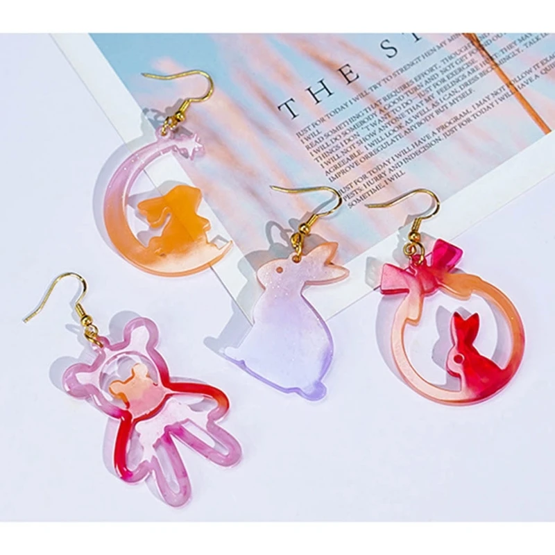 Animal Series Silicone Mold DIY Crystal Earring Pendant Mould Rabbit Keychain Molds Epoxy Resin Jewelry Making Mould