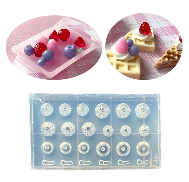 3D Blueberry Cherry Strawberry Fondant Molds Berry Series Chocolate Silicone Mold Candy Cupcake Topper Cake Decorating Tools
