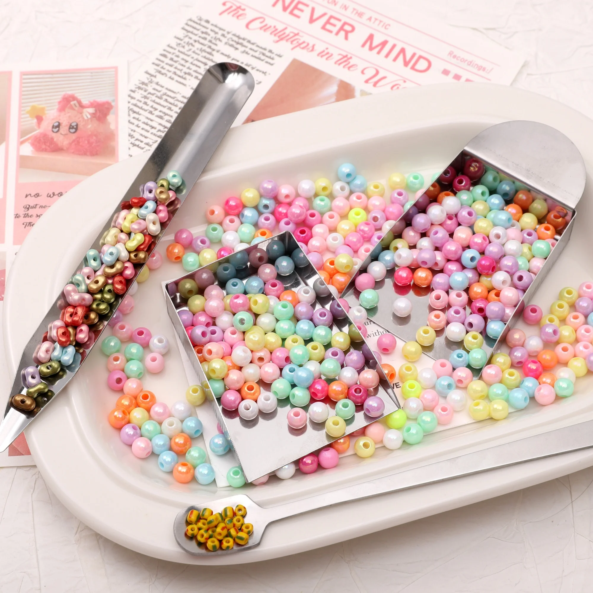 1PC Stainless Steel Seed Bead Scoop Metal Shovel Spoon Tools for Handmade DIY Jewelry Beading Bead Collection and Organization