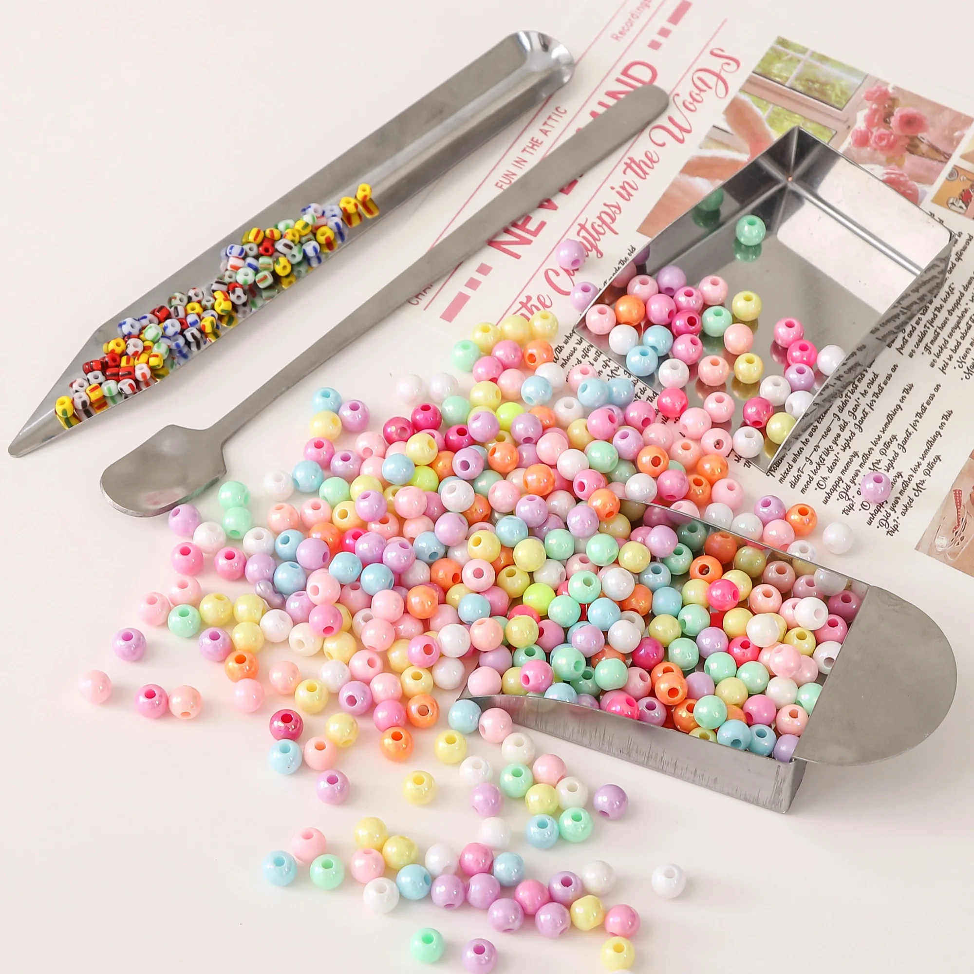 1PC Stainless Steel Seed Bead Scoop Metal Shovel Spoon Tools for Handmade DIY Jewelry Beading Bead Collection and Organization