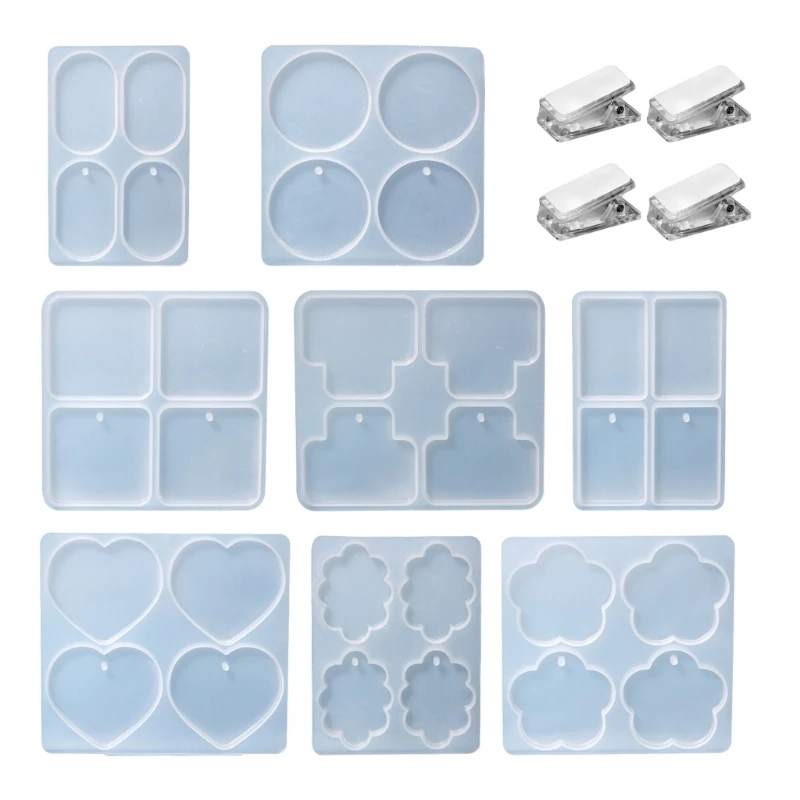 Hair Clip Silicone Resin Molds Resin Keychain Mold Fridge Magnet Clips Epoxy Casting Mold for DIY Crafts Jewelry Making