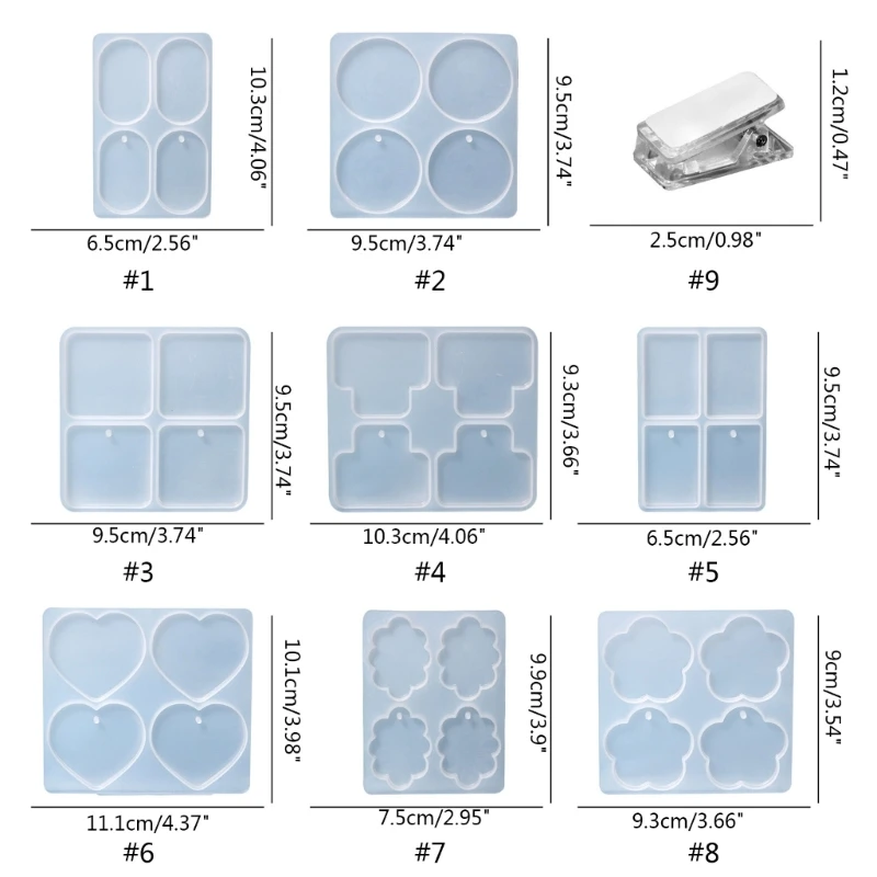 Hair Clip Silicone Resin Molds Resin Keychain Mold Fridge Magnet Clips Epoxy Casting Mold for DIY Crafts Jewelry Making