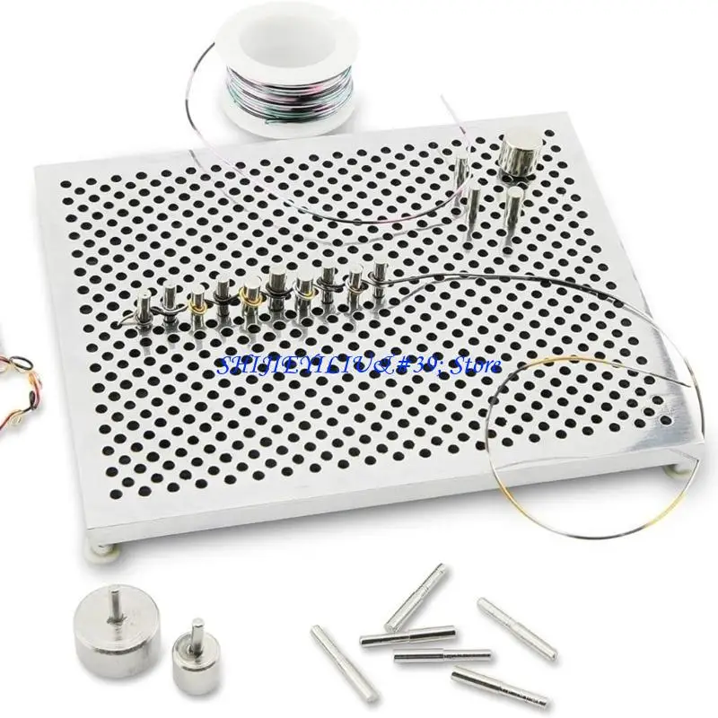 JU64 Aluminum Wire Jig Complete Jewelry Making Tool Set Practical Wire Looping Wire Bending Board for DIY Jewelry