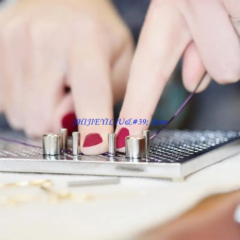JU64 Aluminum Wire Jig Complete Jewelry Making Tool Set Practical Wire Looping Wire Bending Board for DIY Jewelry