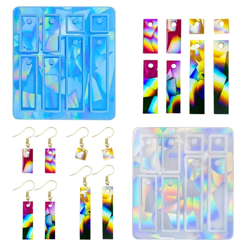 Resin Earrings Mold Geometric Flower Heart Irregular Mould Unique Earring Silicone Molds for Epoxy Resin Crafts Christmas Molds