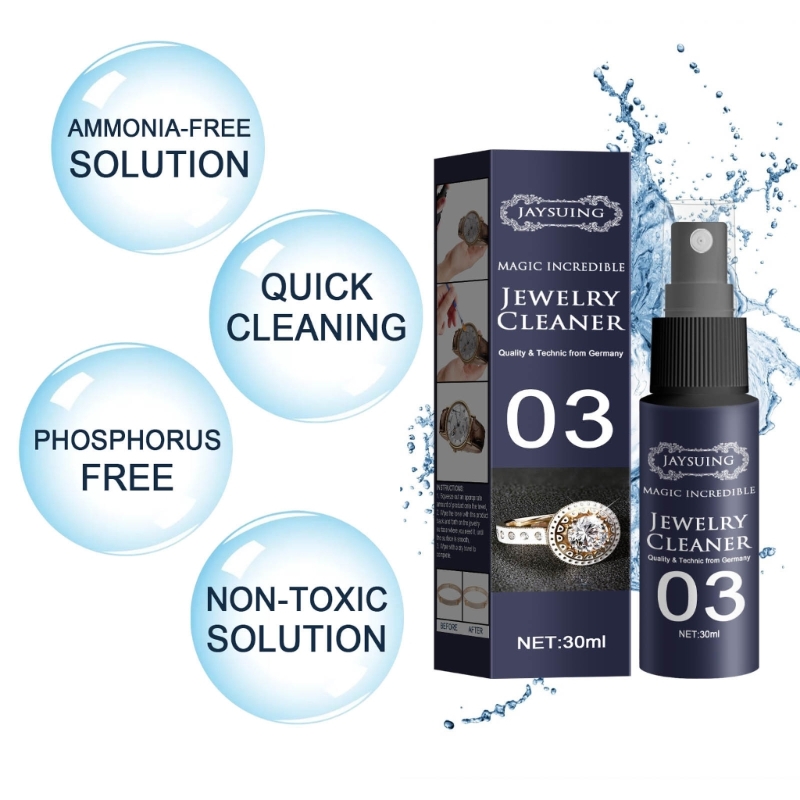30ml Concentrate Jewelry Cleaner Anti-Tarnish Quick Professional Jewellery Cleaning for Watch Diamonds Silver Gold Jewelry Tools