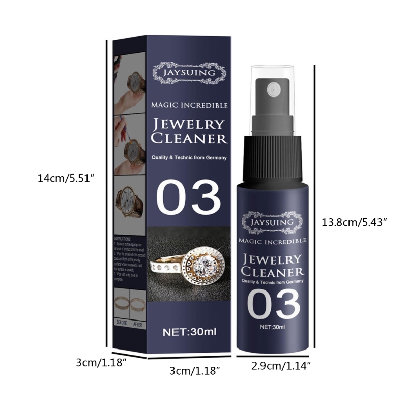 30ml Concentrate Jewelry Cleaner Anti-Tarnish Quick Professional Jewellery Cleaning for Watch Diamonds Silver Gold Jewelry Tools