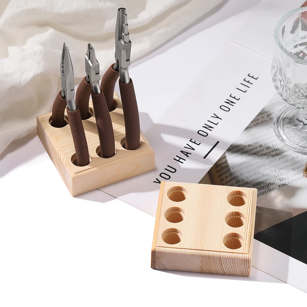 1pcs Hardwood with 6/812 Holes Plier Organizer Rack Woode Stand Plier Storage Plate for Pliers Storage and Management