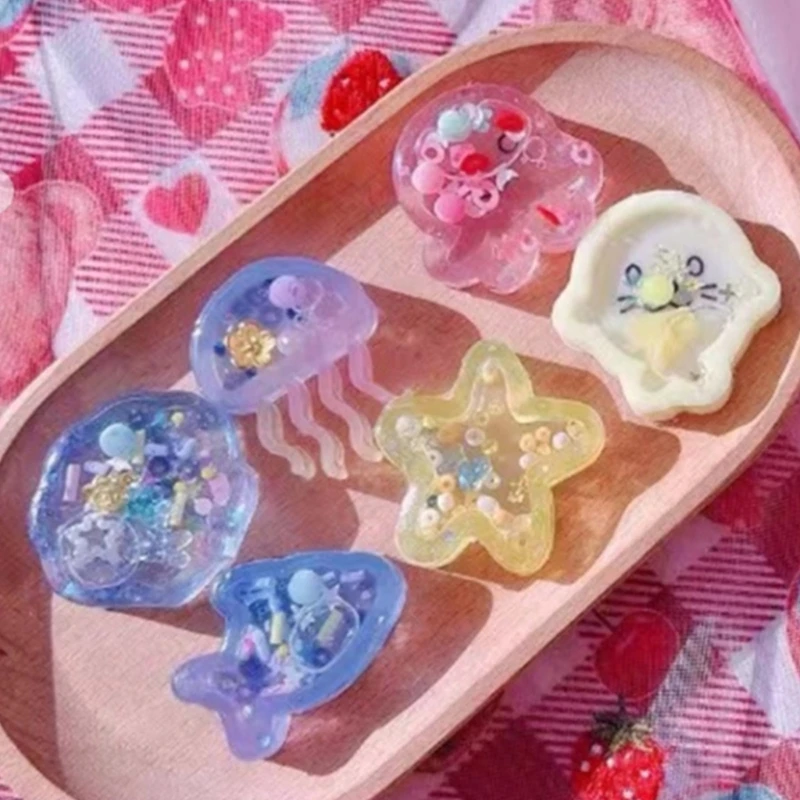 3D Marine Animals Flower Quicksand Silicone Mold Resin Shaker Charm Mould Keychain Pendant Jewelry Making Tools DIY Craft Supply