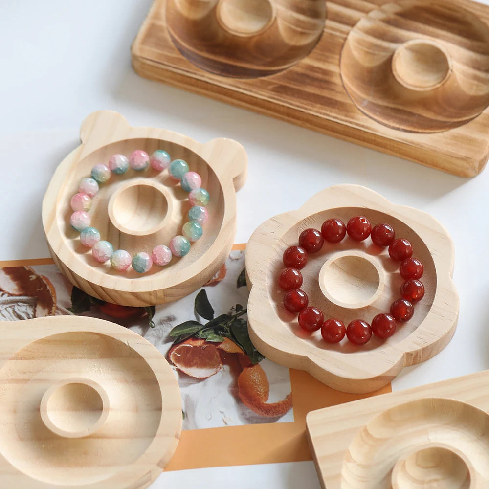 1pcs/lot Wooden Beading Design Board Suitable Bracelet Display Stand For Jewelry Making Necklaces Crafts Tray Practical Display