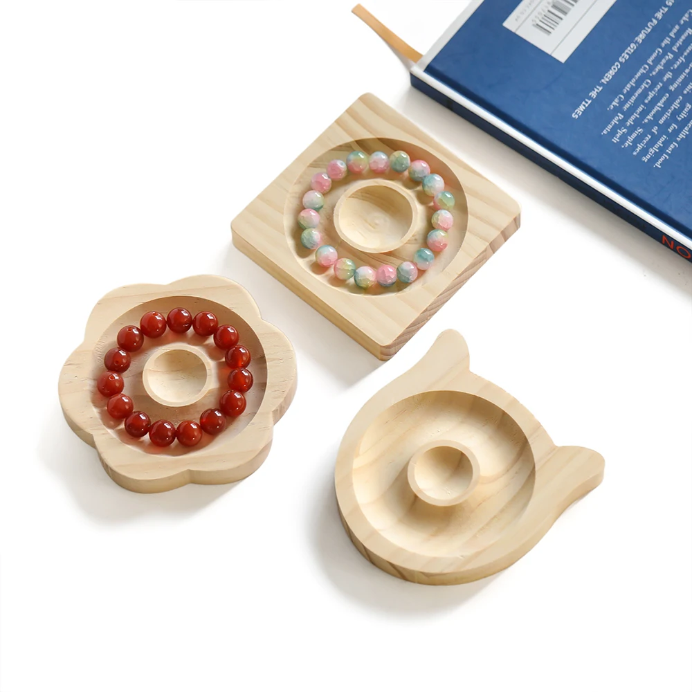 1pcs/lot Wooden Beading Design Board Suitable Bracelet Display Stand For Jewelry Making Necklaces Crafts Tray Practical Display