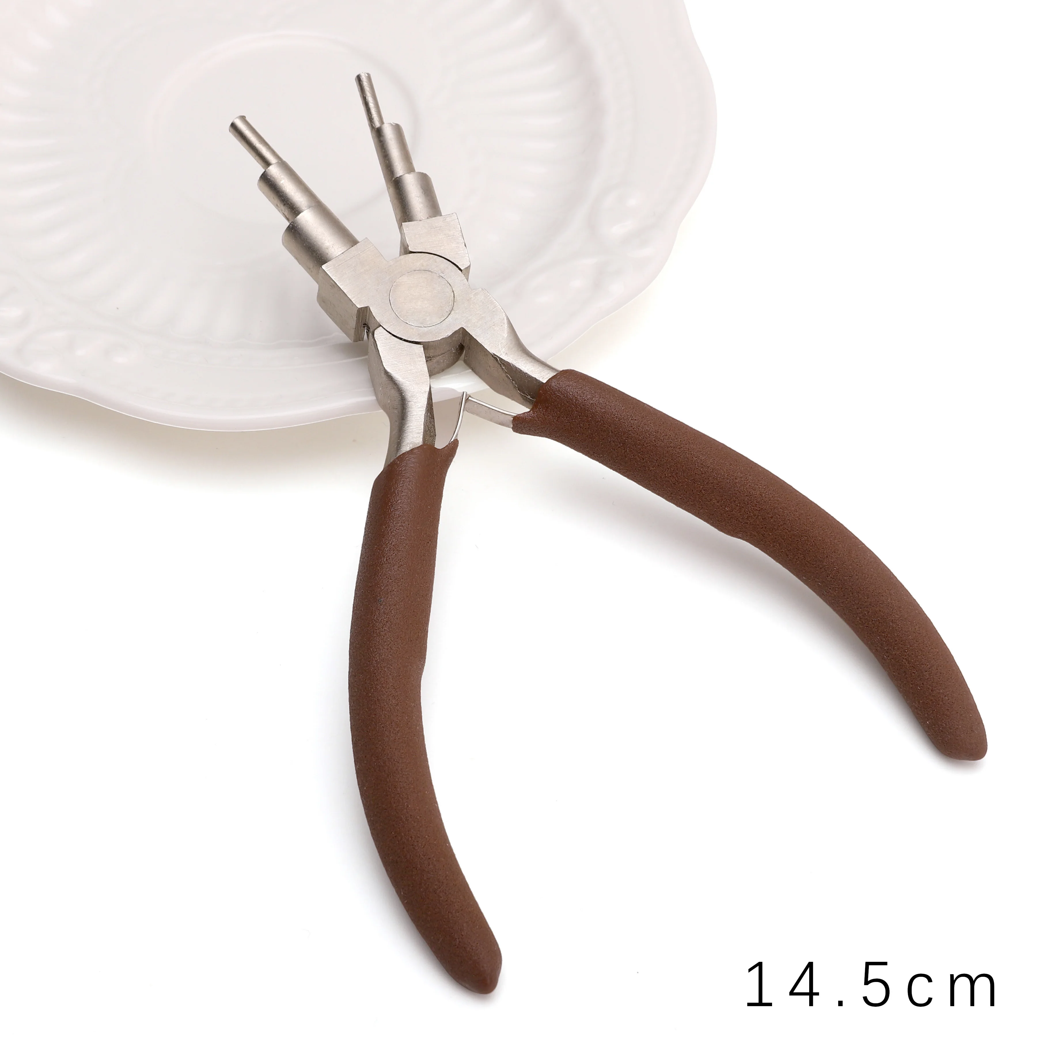 1PC Coffee Carbon Steel Jewelry Pliers DIY Beading Wire Wrapping Tools Nylon Jaw Round Flat Nose Pliers Hand Tools Accessories