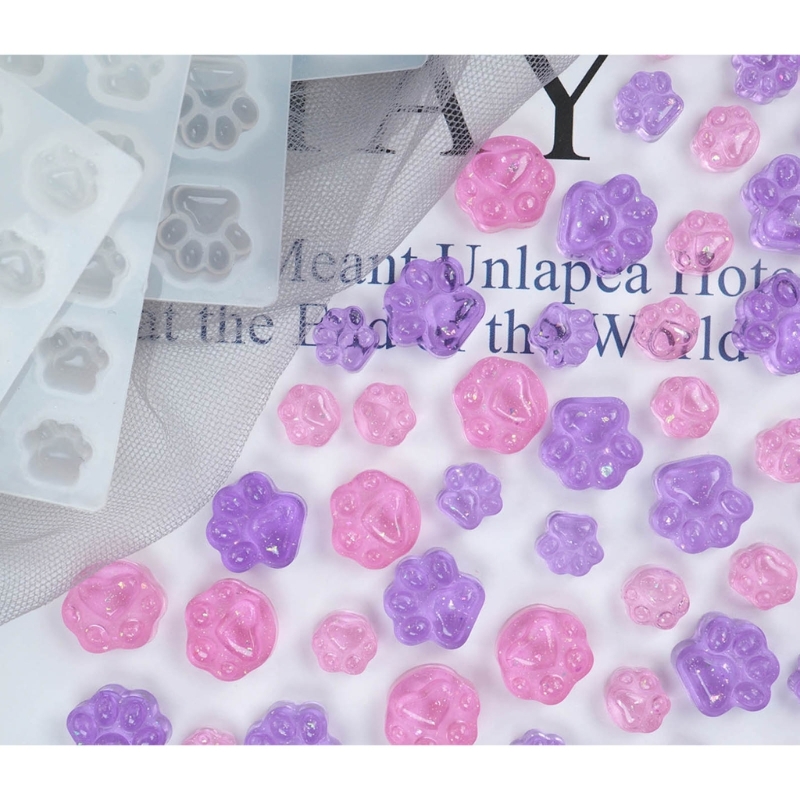 Mini Cat Claw Resin Mold Animal Paw Wax Pellet Molds Handmade Soap Molds DIY Baking Moylds Cake Fondant Chocolate-Decor