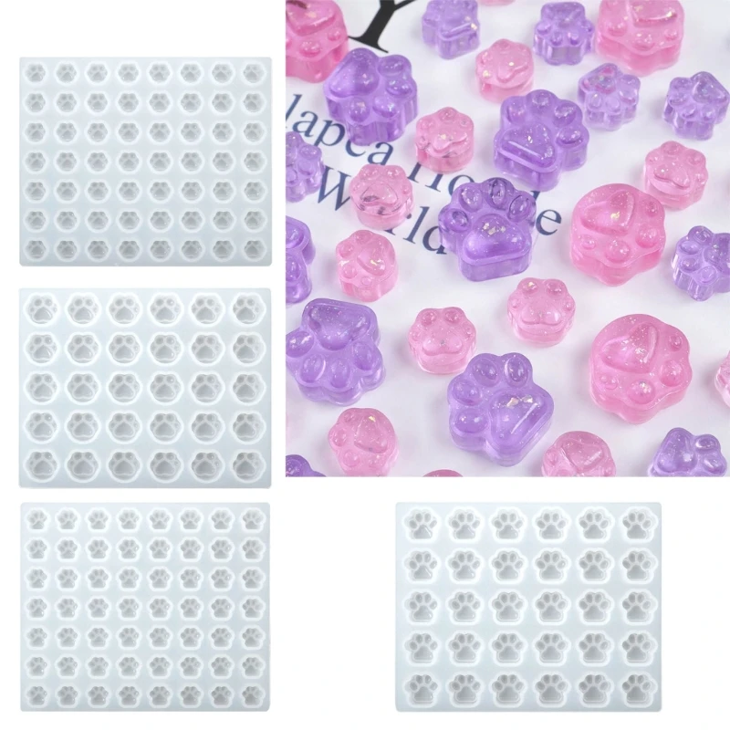 Mini Cat Claw Resin Mold Animal Paw Wax Pellet Molds Handmade Soap Molds DIY Baking Moylds Cake Fondant Chocolate-Decor