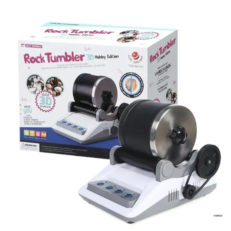 Rock Tumbler Electric Gemstones Polishing Machine Rock Polisher DIY Stone Polishing Toy Fun Physics Experiment Tool