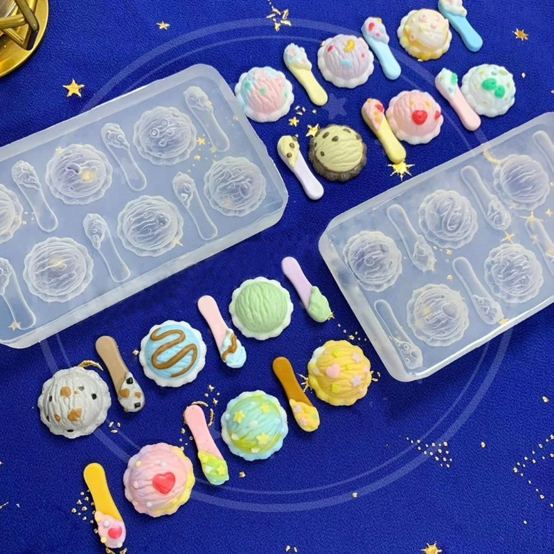 Ice Cream Ball Shaped Epoxy Molds Artistic Silicone Mold for Pastry and Chocolate for DIY Jewelry Making and Dessert Crafting