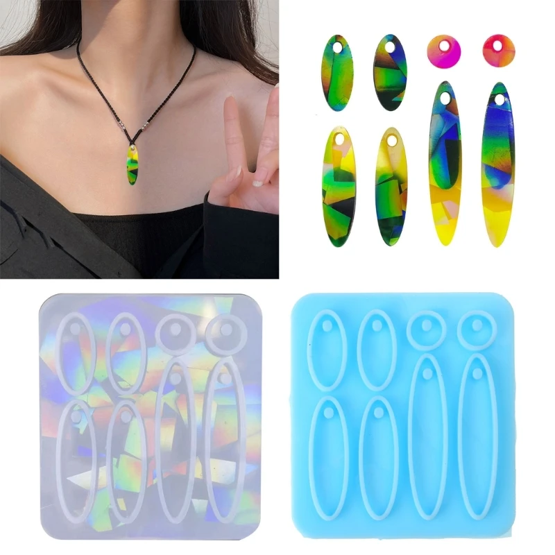 Resin Silicone Mold DIY Holographic Geometric Earring Keychain Pendant Mould Light and Shadow Crystal Epoxy Molds Crafts