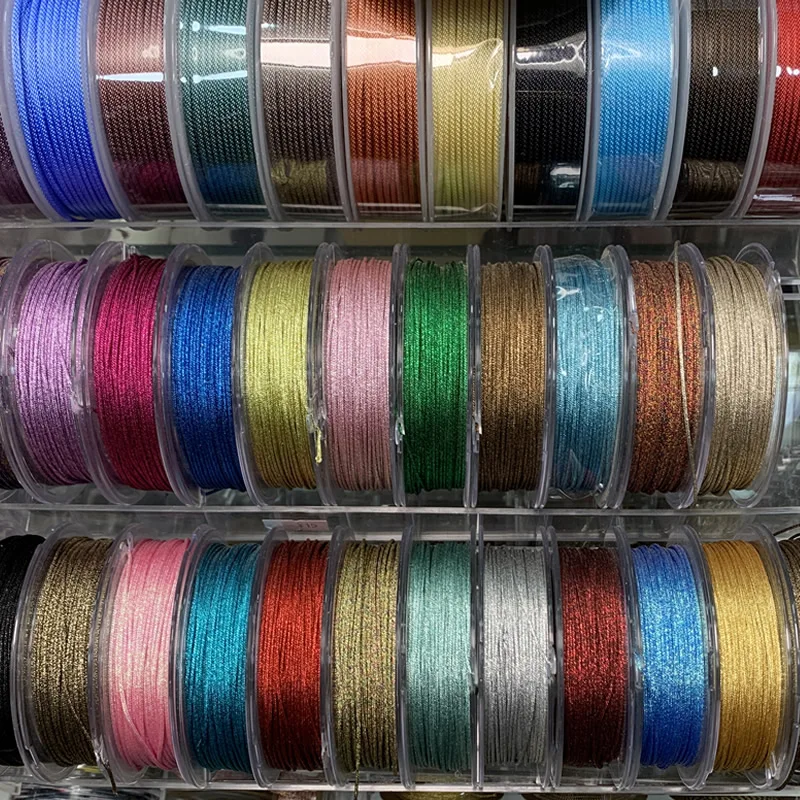 1mm colorful Nylon Line Thread Chinese Knot Macrame Cord Bracelet Braided String DIY Tassels Beading 10m/roll