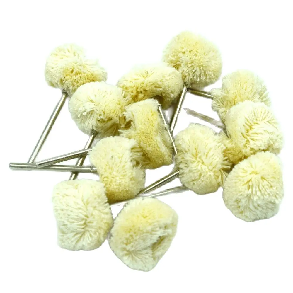 10pcs 22mm Jewelry Polishing Wheel 2.35mm Shank Cotton Buffing Pad Brush Tools for Jewelers