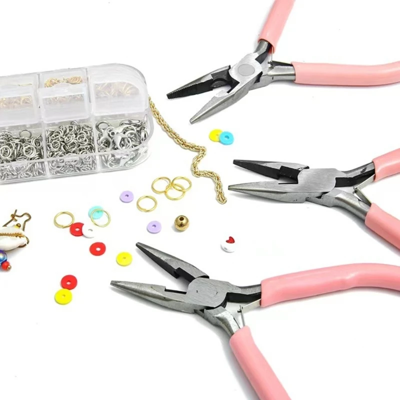 Mini Jewellery Pliers Set, 3 Pieces Jewellery Pliers Jewelry Hand Tool for DIY Beading Crafts Necklace Bracelets Making