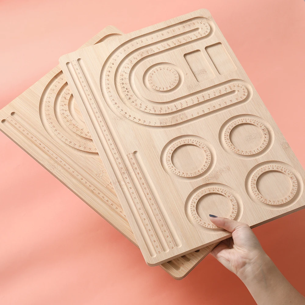 1pcs Wood Bead Board Bracelet Beading Organizer Beading Tray Plate for Jewelry Making DIY Necklace Measuring Tool Accessory