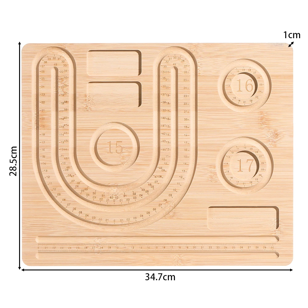 1pcs Wood Bead Board Bracelet Beading Organizer Beading Tray Plate for Jewelry Making DIY Necklace Measuring Tool Accessory
