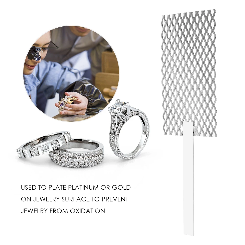 Jewelry Plating Mesh Platinized Titanium Anode Rhodium Jewelry Plating Plater Tool Mesh With Handle Platinized Titanium Mesh