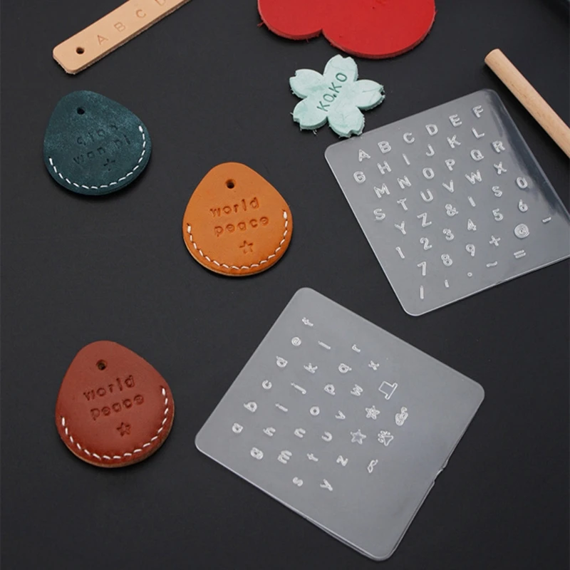 3Pcs DIY English Letter Leather StampTemplate Letter Number Leathercarft Stamping Tools Alphabet Stamps Handle Punch Kit