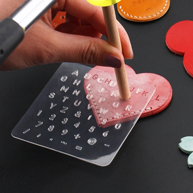 3Pcs DIY English Letter Leather StampTemplate Letter Number Leathercarft Stamping Tools Alphabet Stamps Handle Punch Kit