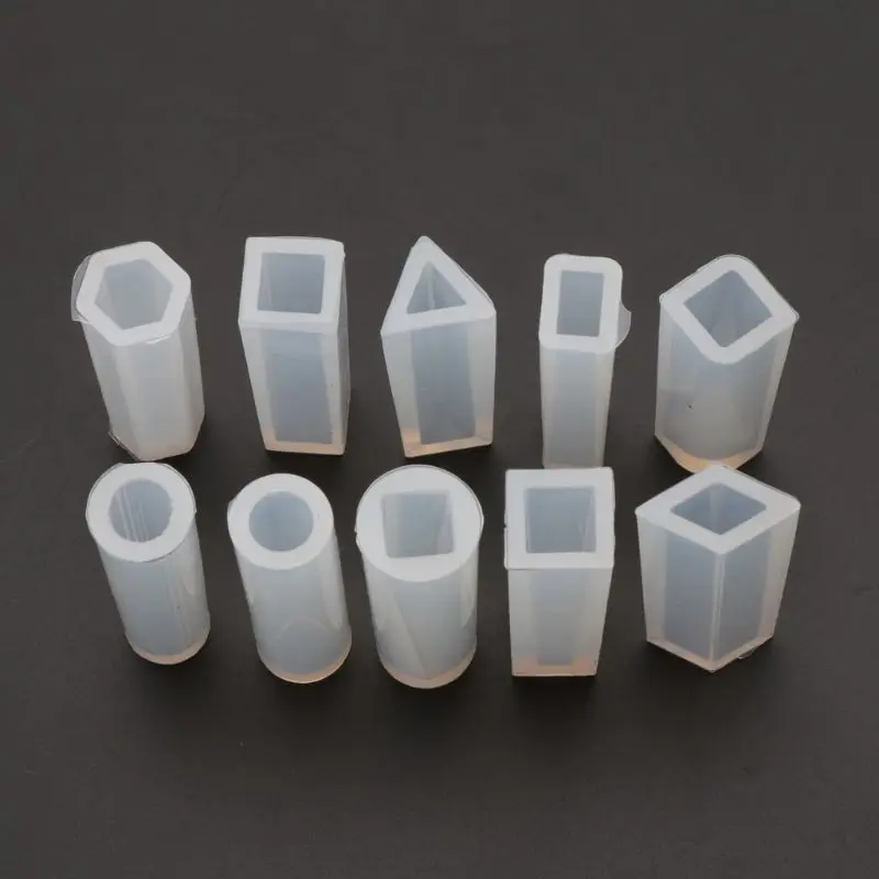 10Pieces Jewelry Silicone Resin Moulds Long Cylinder Shape Casting Moulds Epoxy Moulds for DIY Keychains Earring Pendant