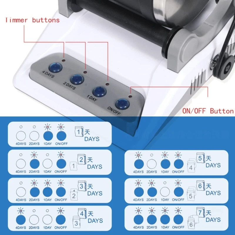 E06E Rock Tumbler Electric Gemstones Polisher DIY Stone Polishing Toy Professional Electric Polisher for Children Adults