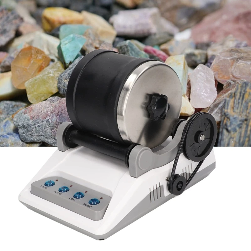 E06E Rock Tumbler Electric Gemstones Polisher DIY Stone Polishing Toy Professional Electric Polisher for Children Adults