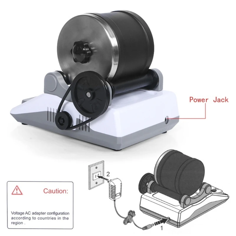 E06E Rock Tumbler Electric Gemstones Polisher DIY Stone Polishing Toy Professional Electric Polisher for Children Adults