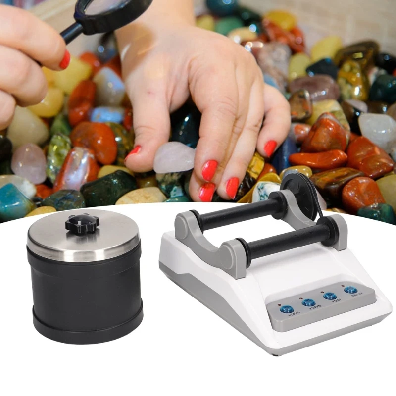 E06E Rock Tumbler Electric Gemstones Polisher DIY Stone Polishing Toy Professional Electric Polisher for Children Adults
