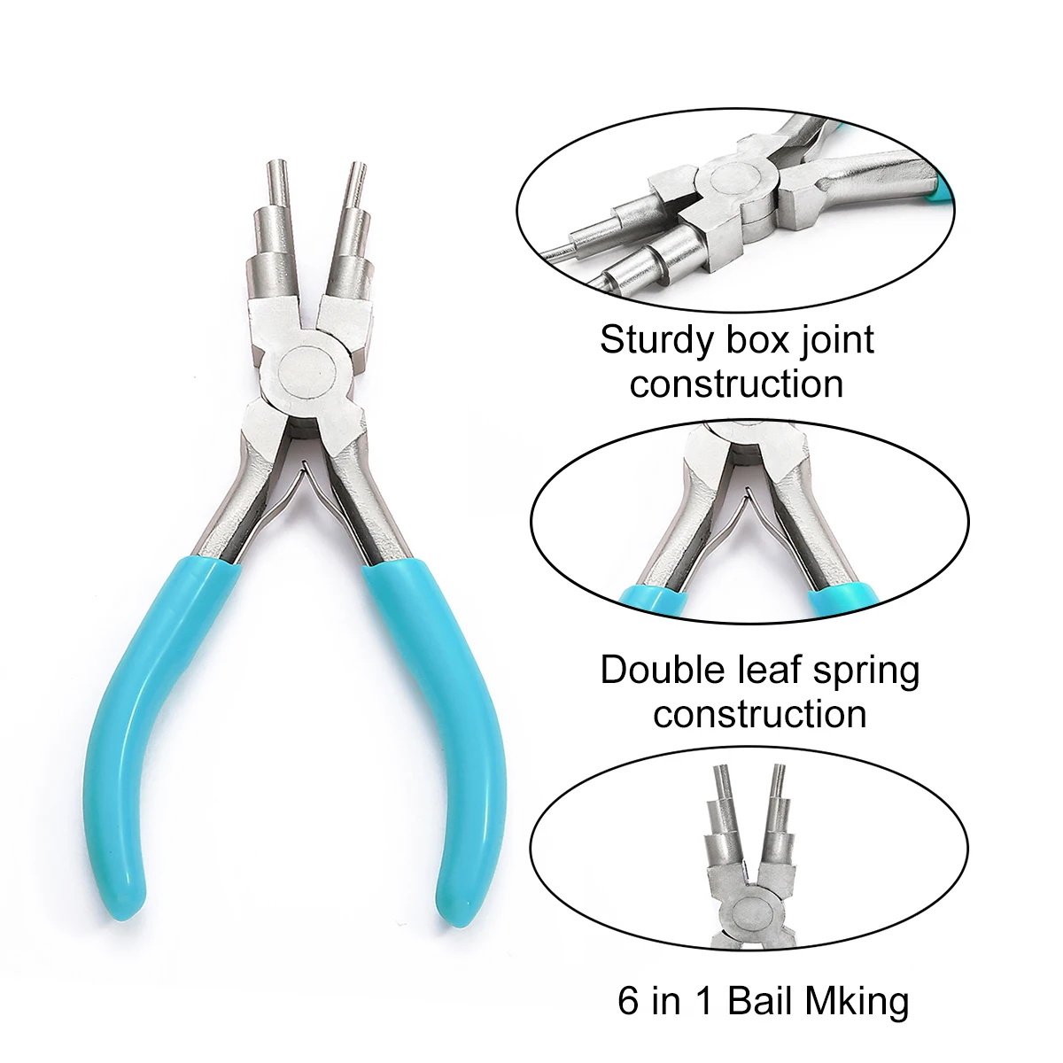6 Jewelry Pliers Carbon Steel Round Nose Needle Nose Pliers For 3-10mm Rings DIY Wire Looper Jewelry Bail Pliers Jewelry Makin
