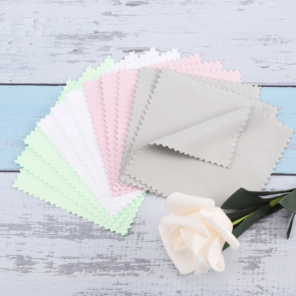 10-50Pcs Jewelry Cleaning Cloth Polishing Cloth for Sterling Silver Gold Platinum Small Polish Cloth For Jewelry Clean and Shiny