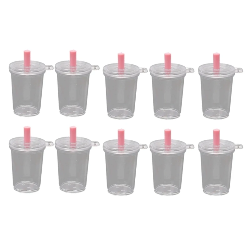 10Pcs Mini Frappuccino Cup Coffee Cup Dollhouse Miniature Simulation Plastic Cake Ice Cream Cups Keychain Jewelry Making