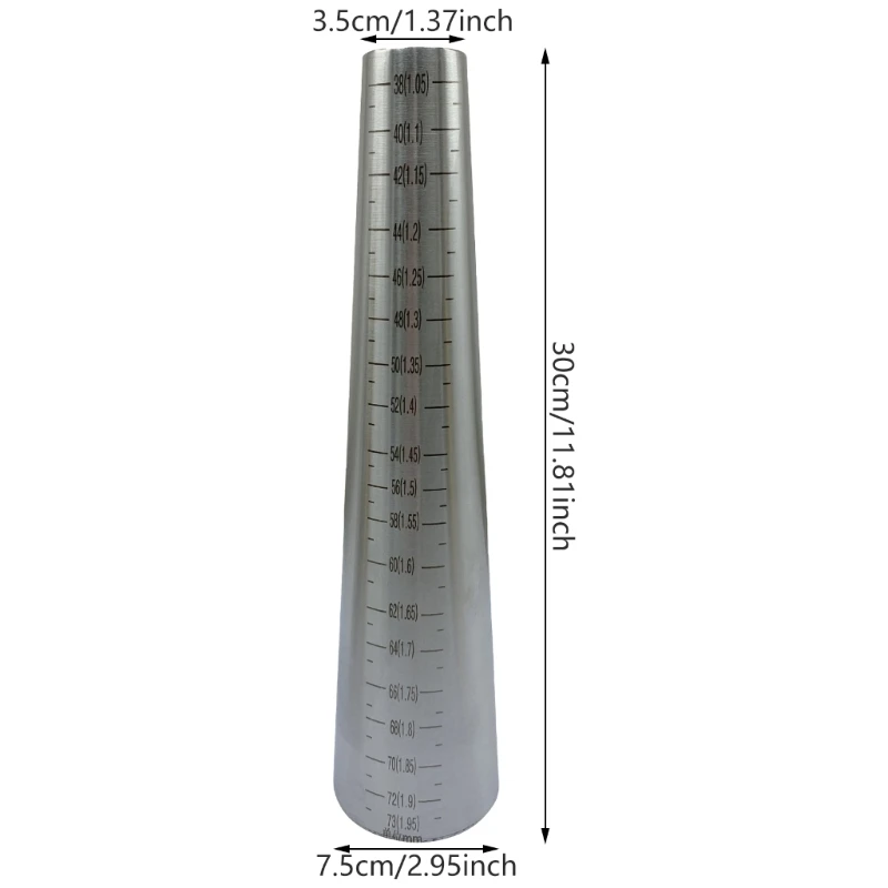R2LE Stainless Steel Bracelet Mandrel with Engraved Measurements Suitable for Bangle