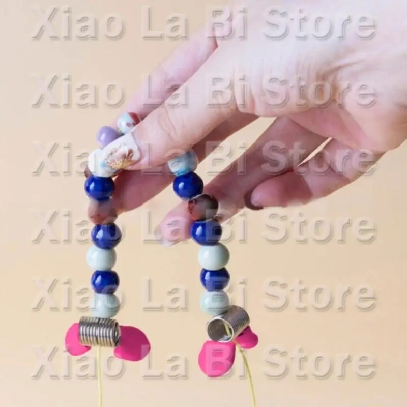 XXFD Set of 4 Bead Stopping Set Metal Beading Helper Jewelry Making Tool Spring End Fasteners Present for Craft Enthusiasts