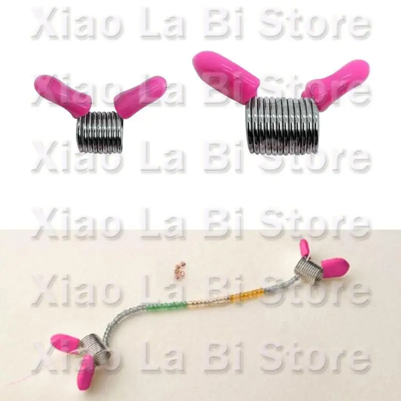 XXFD Set of 4 Bead Stopping Set Metal Beading Helper Jewelry Making Tool Spring End Fasteners Present for Craft Enthusiasts