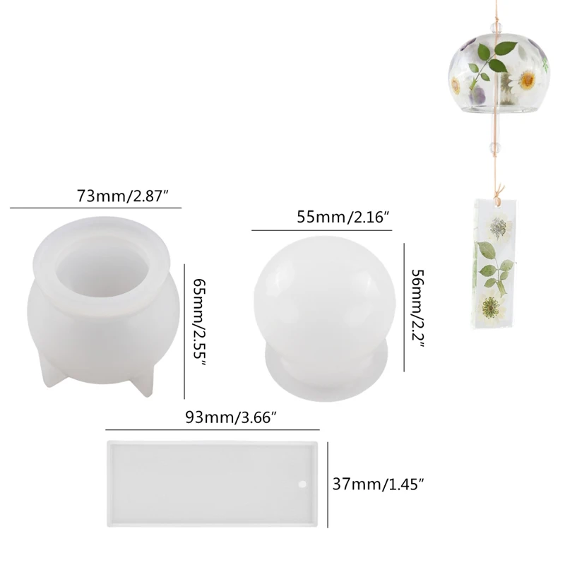 Japanese Wind Chimes Crystal Epoxy Resin Mold Sunny Weather Doll Wind Bell Resin Silicone Mold DIY Craft Casting Mold Create Art